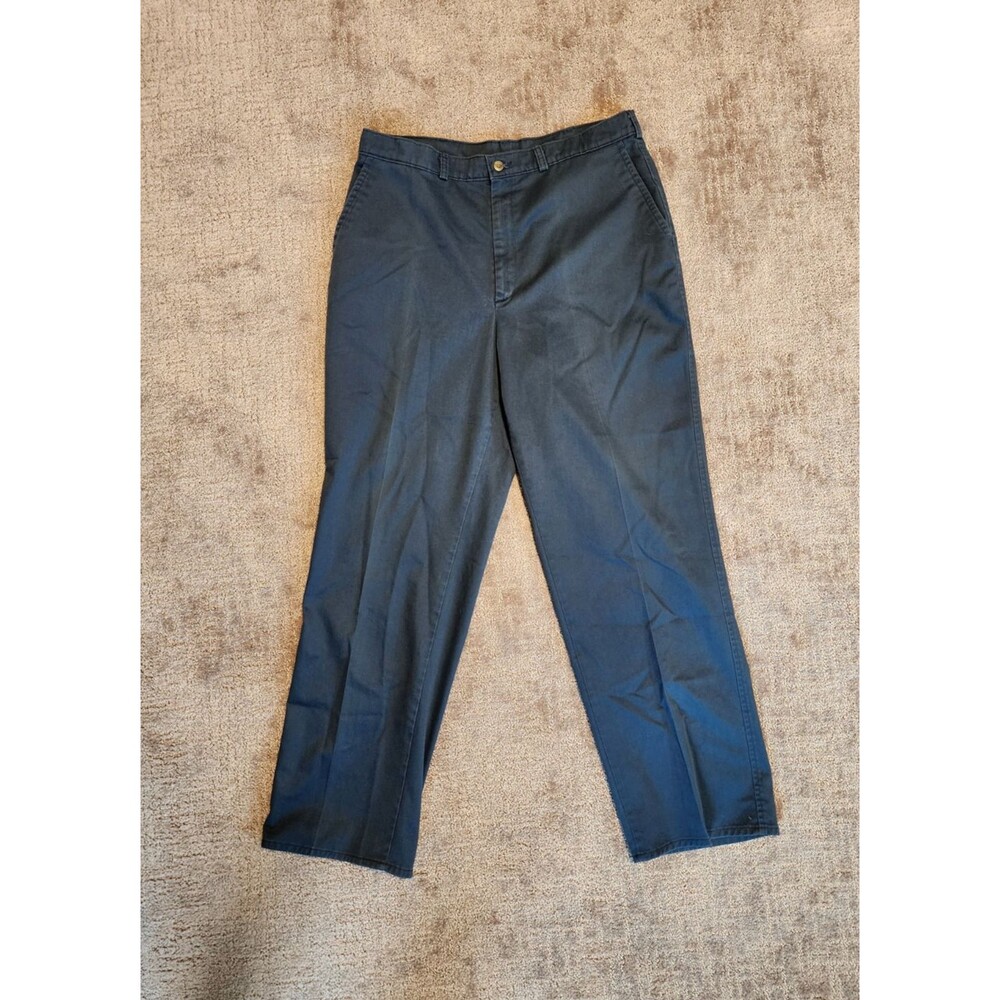 Duxbak Men's 36x32 Blue Cotton Pants Straight Leg Chino Flat Front Workwear